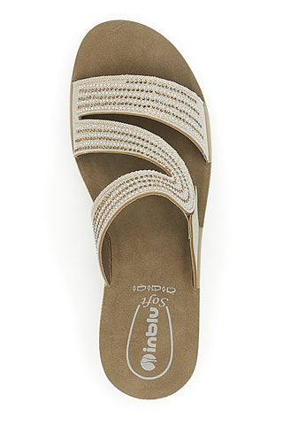 Ciabatte Platino con Zeppa e Strass Inblu 18 RN