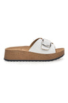 Ciabatte Bianche Con Fibbia e Platform In Pelle Inblu 38 Pk