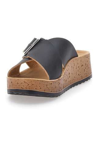 Ciabatte Nere con Platform e Fibbia Inblu 39 PK