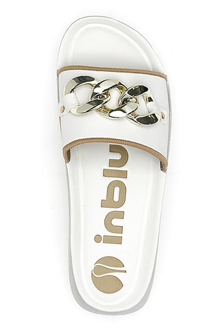 Ciabatte in Gomma Bianche e Oro Inblu 10 AG