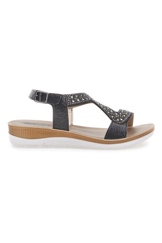 Schwarze Sandalen mit Strasssteinen Inblu 39 Bv