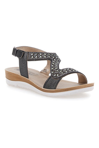 Schwarze Sandalen mit Strasssteinen Inblu 39 Bv