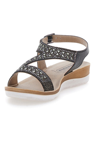 Schwarze Sandalen mit Strasssteinen Inblu 39 Bv