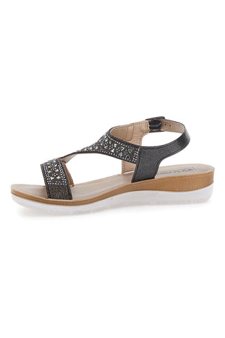Schwarze Sandalen mit Strasssteinen Inblu 39 Bv