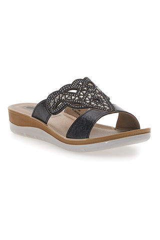 Ciabatte Nere Con Glitter Inblu 38 Bv