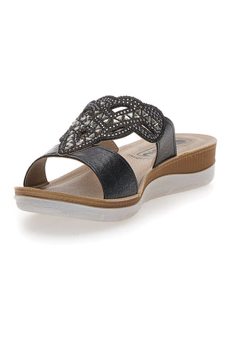 Ciabatte Nere Con Glitter Inblu 38 Bv