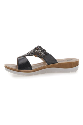 Ciabatte Nere Con Glitter Inblu 38 Bv