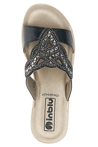 Ciabatte Nere Con Glitter Inblu 38 Bv