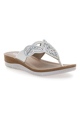 Ciabatte Bianche Infradito Con Pietre e Strass Inblu 36 Bv