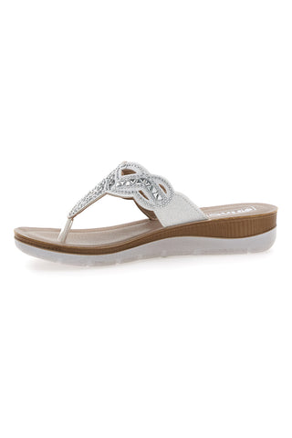 Ciabatte Bianche Infradito Con Pietre e Strass Inblu 36 Bv
