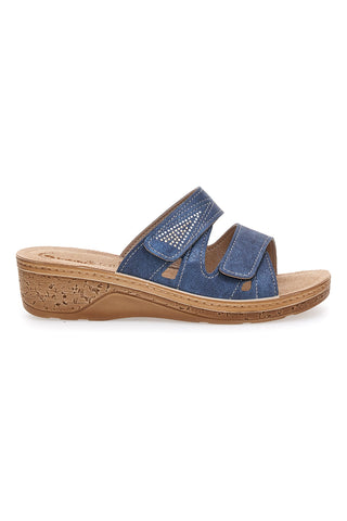 Jeans-Hausschuhe mit Klettverschluss Rips Inblu 04 PV