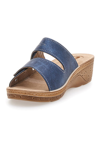Ciabatte Jeans Con Strappi in Velcro Inblu 04 PV