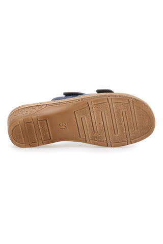 Ciabatte Jeans Con Strappi in Velcro Inblu 04 PV
