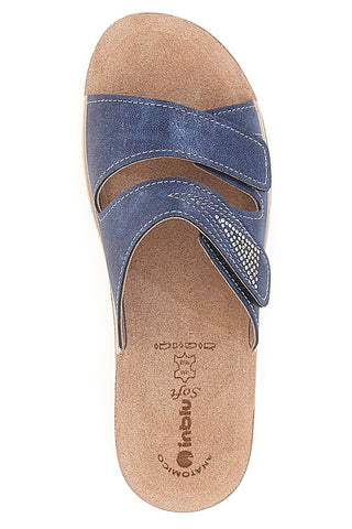 Ciabatte Jeans Con Strappi in Velcro Inblu 04 PV