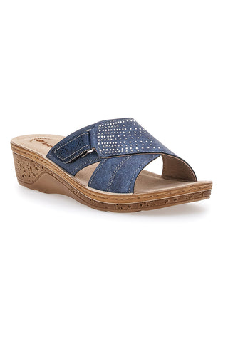 Ciabatte Blu Con Strass Inblu 02 Pv