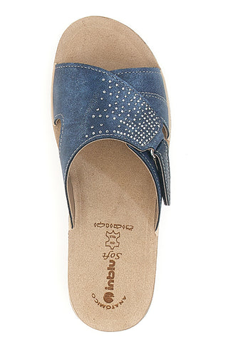 Ciabatte Blu Con Strass Inblu 02 Pv