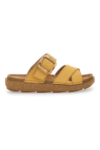 Gelbe Hausschuhe mit Schnalle und Flatform Inblu 16 Ed