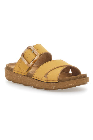 Gelbe Hausschuhe mit Schnalle und Flatform Inblu 16 Ed
