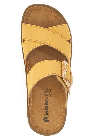 Gelbe Hausschuhe mit Schnalle und Flatform Inblu 16 Ed