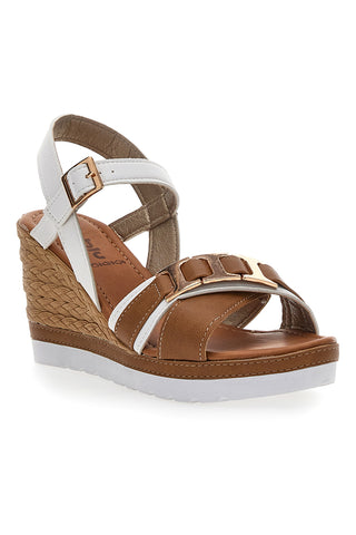 Weiße Sandalen mit Keilabsatz und Knöchelriemen Inblu 39 FG