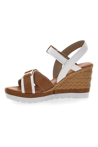 Weiße Sandalen mit Keilabsatz und Knöchelriemen Inblu 39 FG