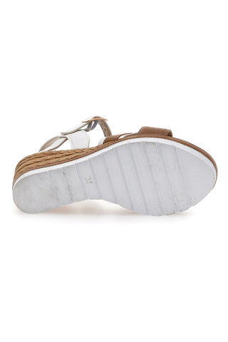 Weiße Sandalen mit Keilabsatz und Knöchelriemen Inblu 39 FG