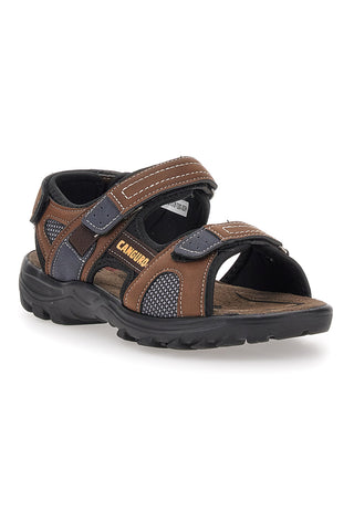 Braune Sandalen mit Klettverschluss Canguro 1015