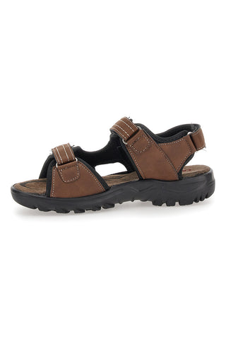 Braune Sandalen mit Klettverschluss Canguro 1015