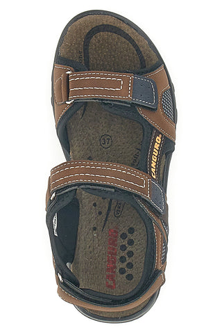 Sandali Marroni Con Strappi in Velcro Canguro 1015