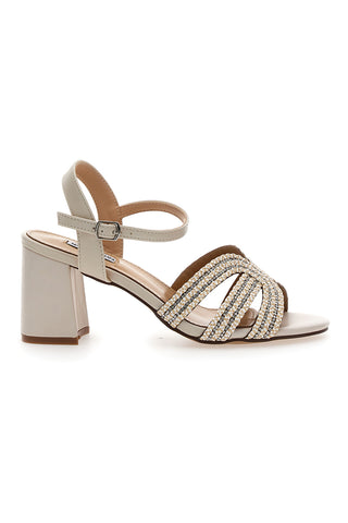 MARIELLA BURANI 50650 beige Sandale mit Blockabsatz