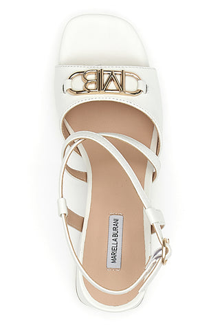 Sandalo bianco con tacco a blocco MARIELLA BURANI 50512