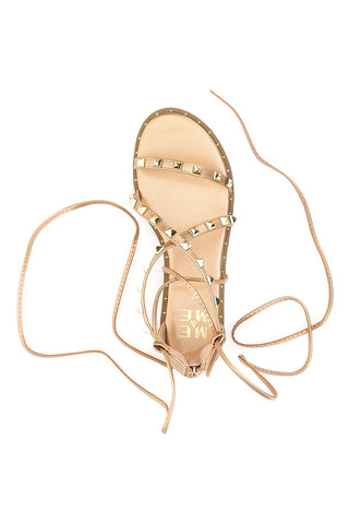 Sandali Flat alla Schiava Oro Rosa Con Inserti Metallici Me & Me 1531