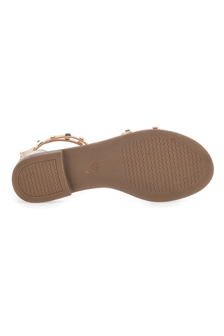 Sandali Flat Oro Rosa Con Borchie Me & Me 2535