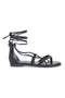 Sandali Lace-Up Neri Con Suola Flat Cafe' Cost 2502