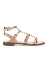 Roségoldene flache Sandalen mit Nieten Me & Me 1537