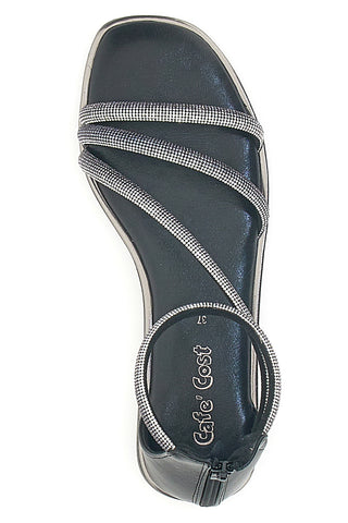 Sandali Flat Neri Con Strass Cafe' Cost 271