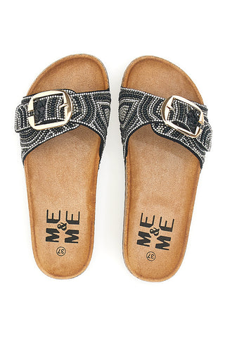 Ciabatte Nere Con Perline Me & Me 14602