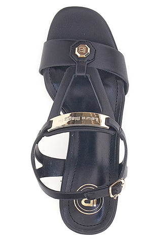 Schwarze Sandalen mit 6,5 cm Absatz für Damen Laura Biagiotti 8518M