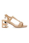 Beige Sandalen mit 6,5 cm Absatz für Damen Laura Biagiotti 8518M