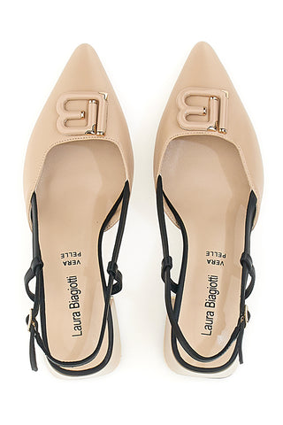 Laura Biagiotti Nude Slingback-Pumps 8604M