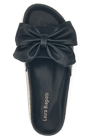 Schwarze Hausschuhe mit Schleife Laura Biagiotti 8634