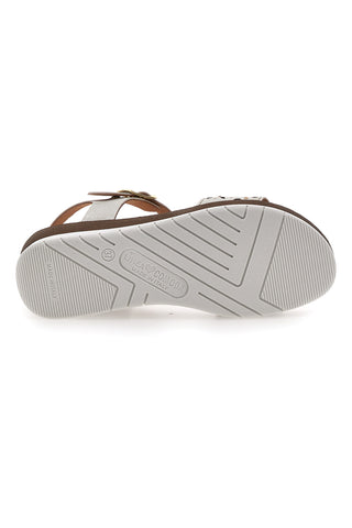Perlweiße Sandalen mit Plateau, komfortable Linie 7194P
