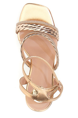 Sandalo Champagne con tacco alto LE HAVRE PARIS 66135