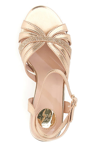 Sandalo dorato con tacco e cinturino LE HAVRE PARIS 009188