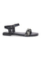 Schwarze Sandalen mit Zopf The First 92119