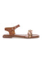 Cognacfarbene Sandalen mit Zopf The First 92119