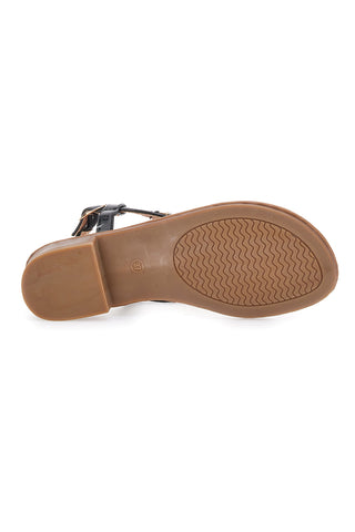 Schwarze Flip-Flop-Sandalen mit Steinen The First 723