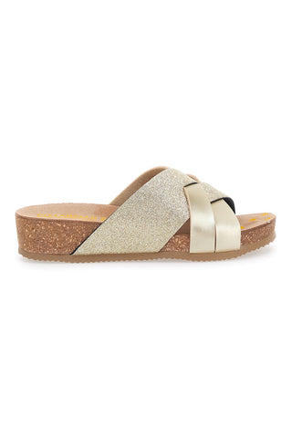 Goldene Hausschuhe mit Glitzer Pittarello Bio 293520