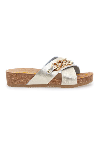 Pittarello Bio Damen-Hausschuhe in Gold, 293121