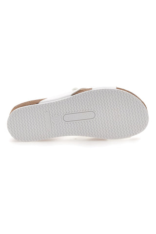 Ciabatte Bianche con Sottopiede In Pelle e Dettaglio Argento Pittarello Bio 293121